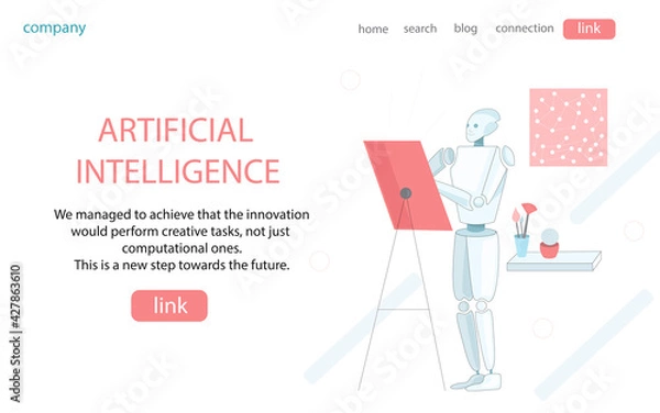 Obraz Artificial intelligence home page layout mockup