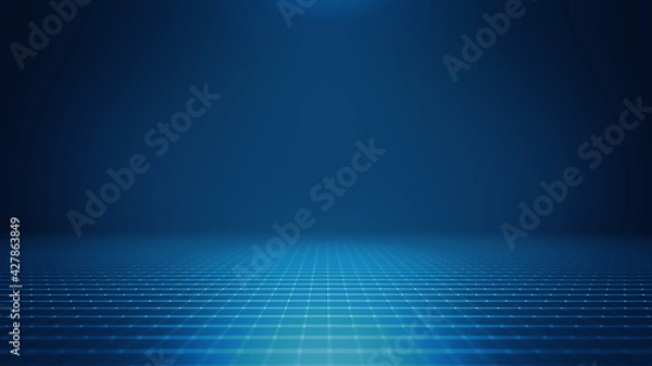 Fototapeta Abstract Digital Data Plexus Technology Background/ 4k animation of an abstract plexus shape technology background with low polygons lines and dots for network digital data concept and communication