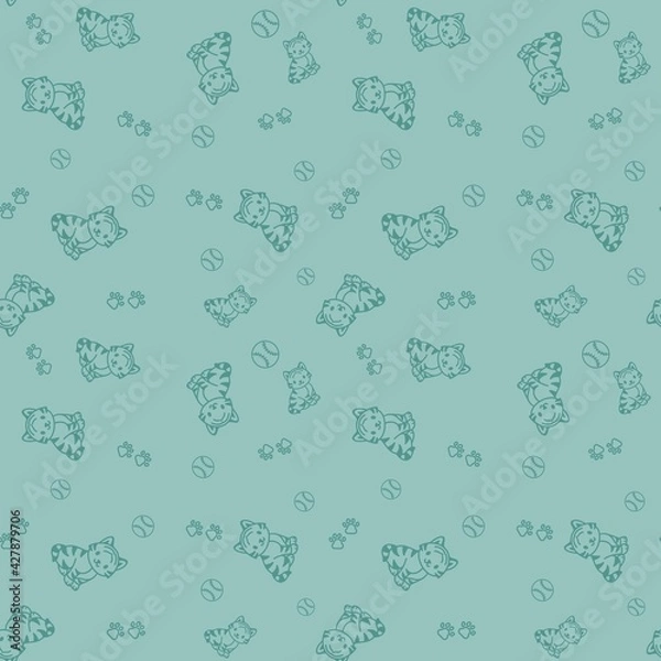 Obraz Seamless pattern with cat