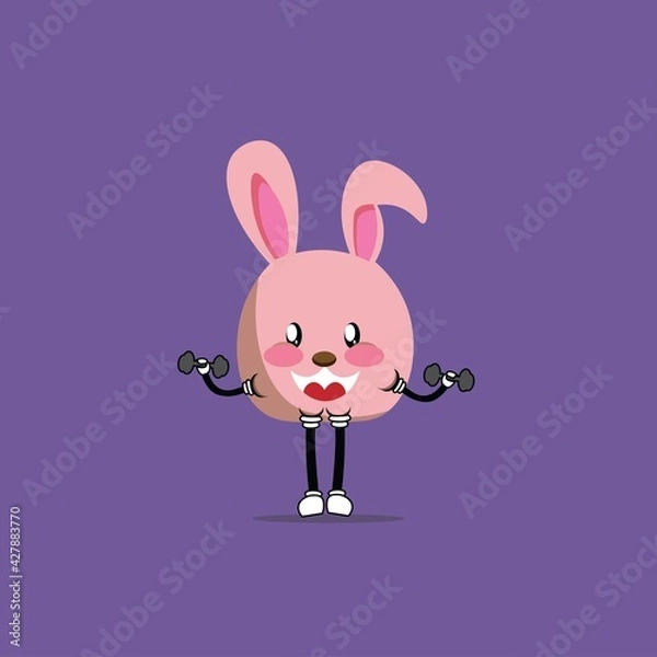 Obraz cute rabbit cartoon mascot