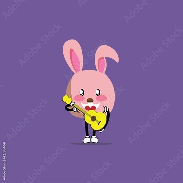 Obraz cute rabbit cartoon mascot