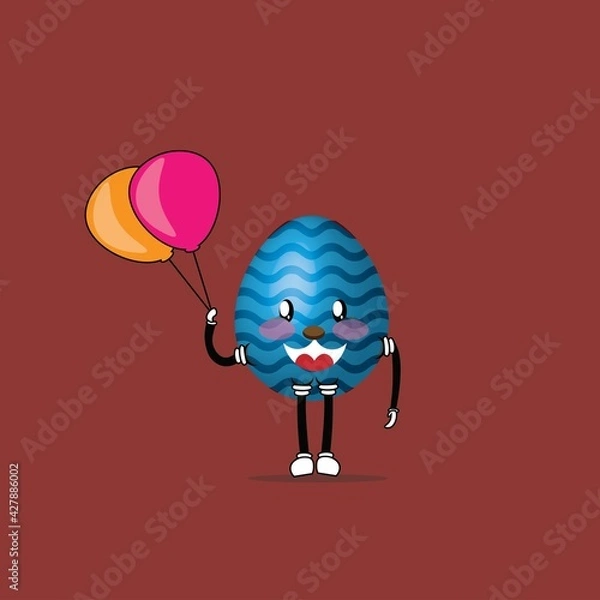 Obraz easter egg cartoon mascot