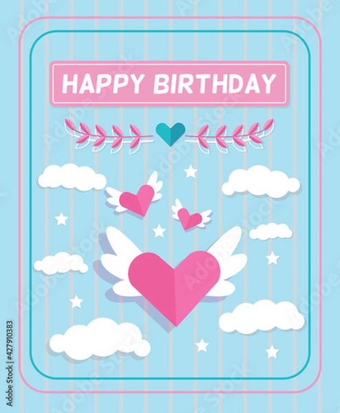 Obraz Greeting card with hearts