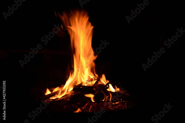 Fototapeta 小型の焚火台の炎