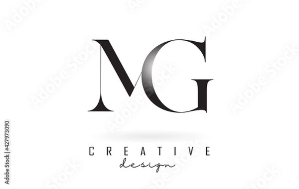 Fototapeta MG m g letter design logo logotype concept with serif font and elegant style vector illustration.