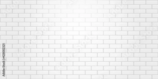 Fototapeta Vector realistic isolated white grey brick wall background for decoration and covering. Bricks seamless texture