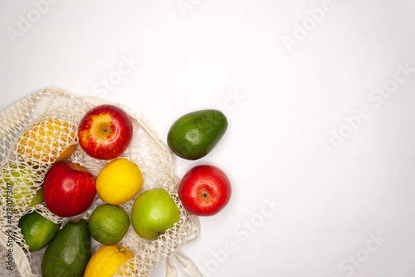 Obraz Vegetables and Fruits on white background
