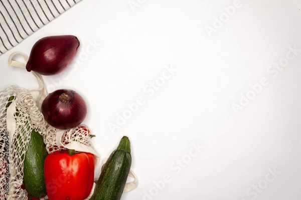 Obraz Vegetables and Fruits on white background