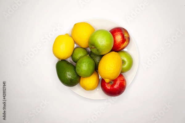 Obraz Vegetables and Fruits on white background