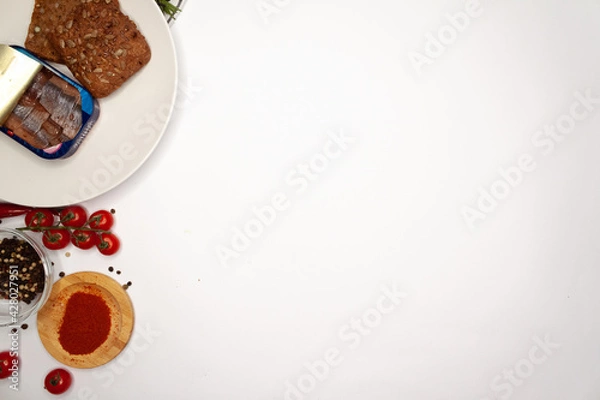 Obraz Vegetables and Fruits on white background