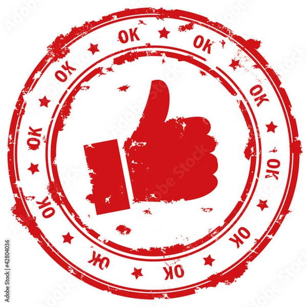 Obraz Ok hand rubber stamp.