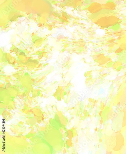 Fototapeta Watercolor abstract painting with pastel colors. Soft color painted illustration of calming composition for poster, wall art, banner, card, book cover or packaging. Modern brush strokes painting.