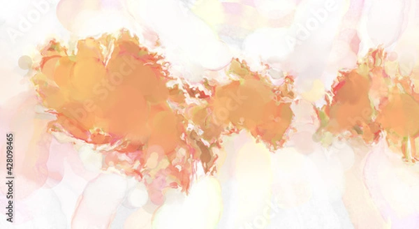 Fototapeta Watercolor abstract painting with pastel colors. Soft color painted illustration of calming composition for poster, wall art, banner, card, book cover or packaging. Modern brush strokes painting.