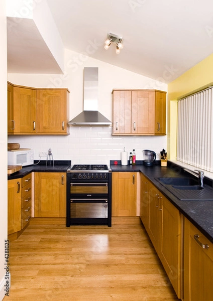 Obraz Fitted kitchen oak