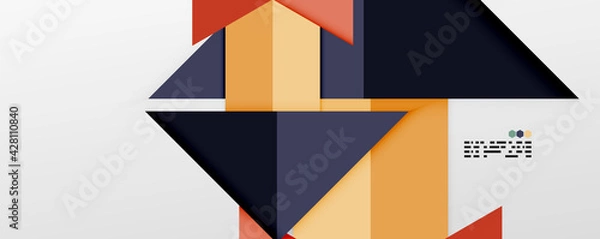 Fototapeta Shiny color triangles and geometric shapes vector abstract background