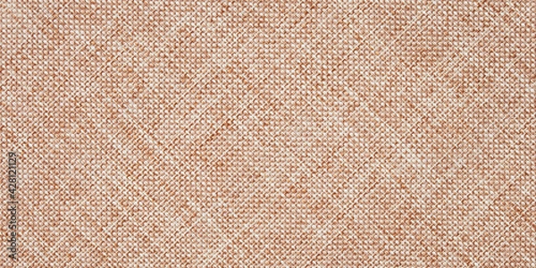 Fototapeta Burlap texture, canvas cloth, light brown woven rustic bagging. Natural hessian jute, beige textile texture. Linen fabric pattern. Threads background. Sackcloth surface, sacking material.