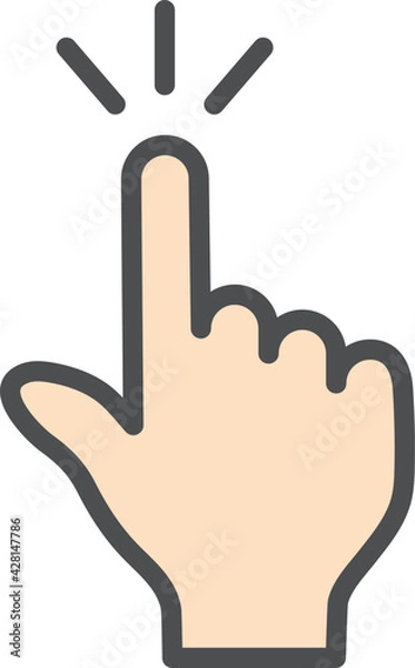 Obraz 指　イラスト　素材　カーソル