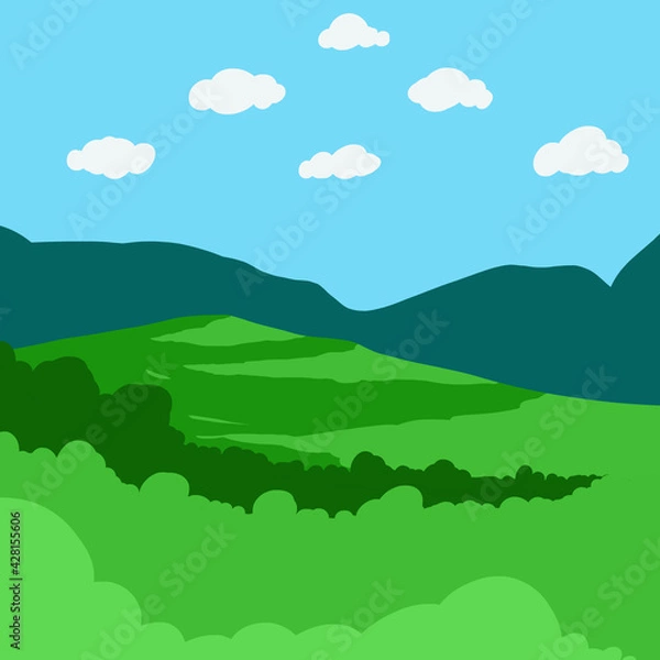 Fototapeta Cartoon Landscape ecology education wallpaper book page design.