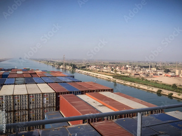 Obraz Suezkanal, Containerschiff
