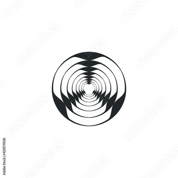 Fototapeta Abstract logo motion - geometric shape futuristic illustration liquid element geometry technology tech flux twist warp fantasy