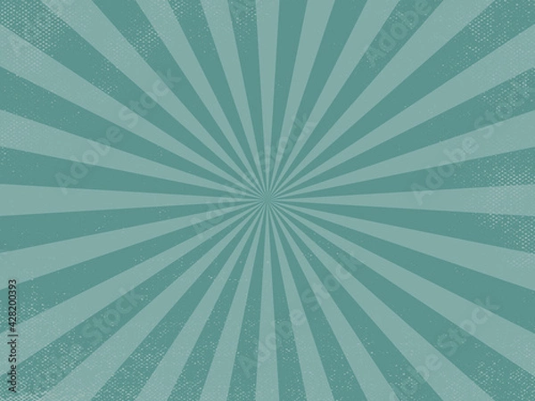 Fototapeta Vintage green burst retro vector background