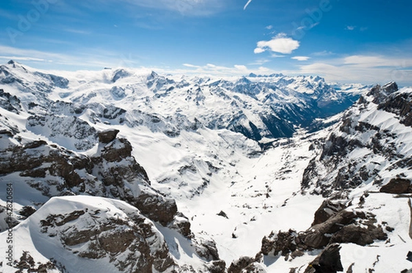 Fototapeta Panoramic view of Urner Alps