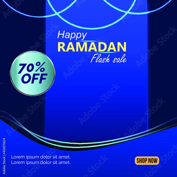 Fototapeta Ramadan Kareem social media post banner.  