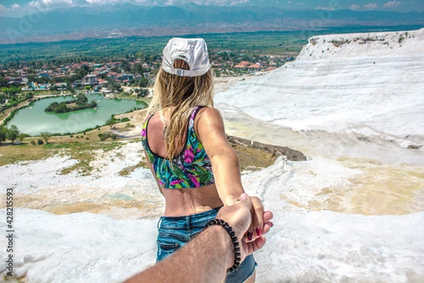 Obraz girl follow me view at Pamukkale Turkey