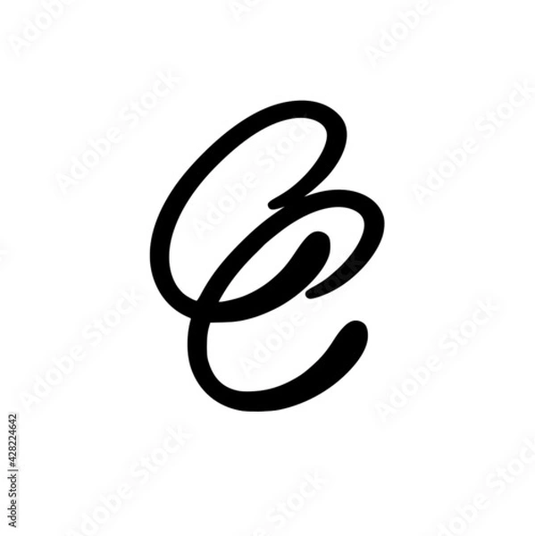Fototapeta CC initial handwritten logo for identity