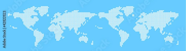 Fototapeta Vector, world map, Bitmap