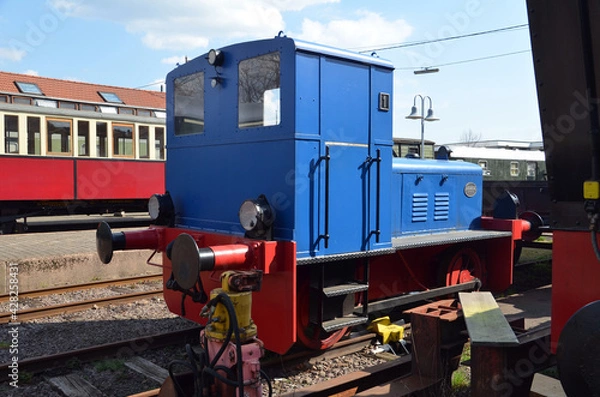Obraz Rangierlock blau Eisenbahn Oldtimer