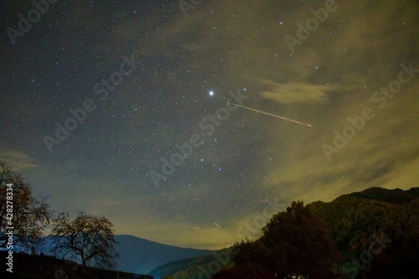 Fototapeta 流れ星とシリウス