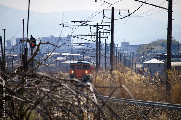 Fototapeta 電車と風景