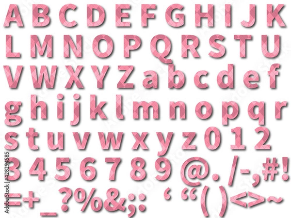 Fototapeta アーガイル柄デザインのアルファベット文字　ベクター