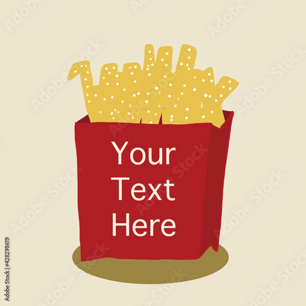 Fototapeta フレンチフライにテキストをカスタマイズ
