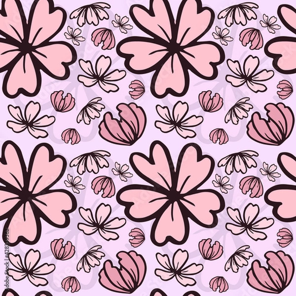 Fototapeta Floral Seamless Pattern Vector
