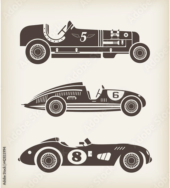 Obraz Vector vintage sport racing cars