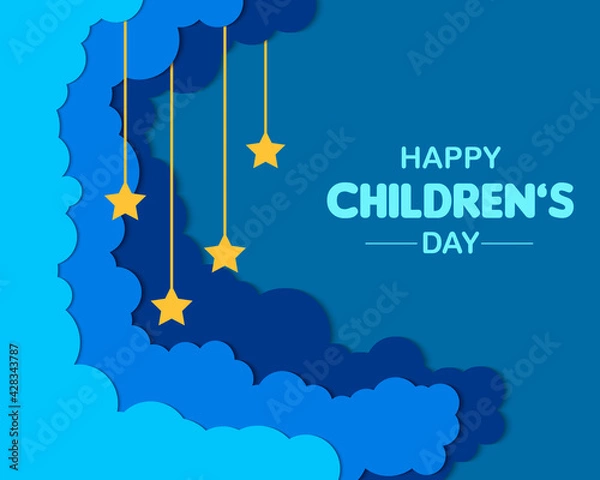 Obraz  Flat Childrens Day With Cloud