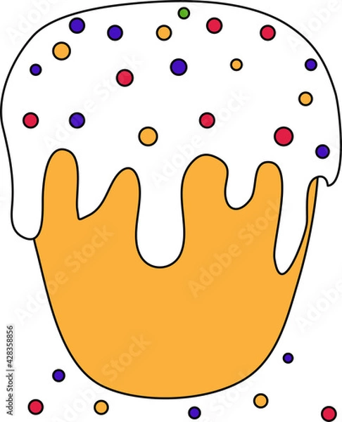 Fototapeta Easter cake festive pastries, cupcake with sprinkles for decorating postcards and banners