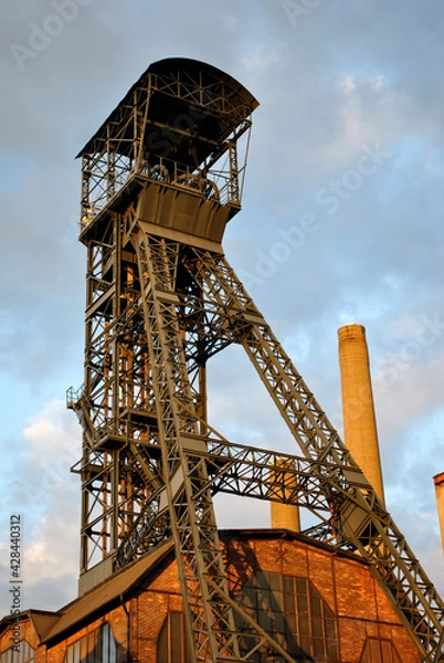 Obraz Old mining tower in the bright sun
