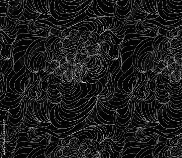 Obraz Vector seamless abstract hand-drawn pattern with waves