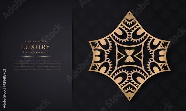 Obraz Abstract beautiful mandala design background for greeting card, invitation and background many template Luxury ornamental mandala design background with golden pattern arabic islamic