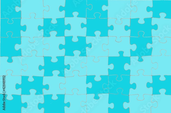 Fototapeta Illustrazione di un puzzle in bianco blu e azzurro. 