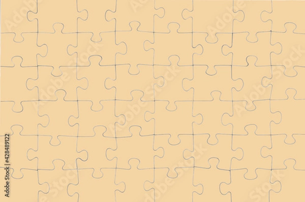 Fototapeta Illustrazione di un puzzle vuoto colore beige.