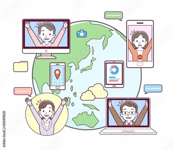 Fototapeta 世界中とコミュニケーション