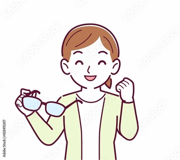 Fototapeta メガネを取った人