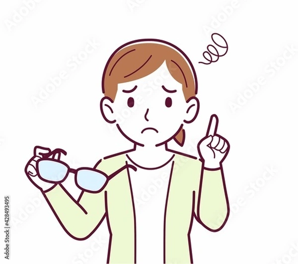 Fototapeta メガネを取った人