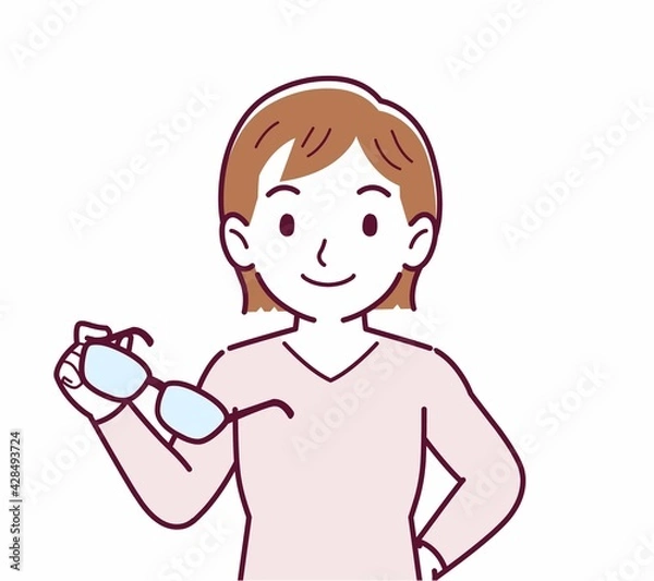 Fototapeta メガネを取った人