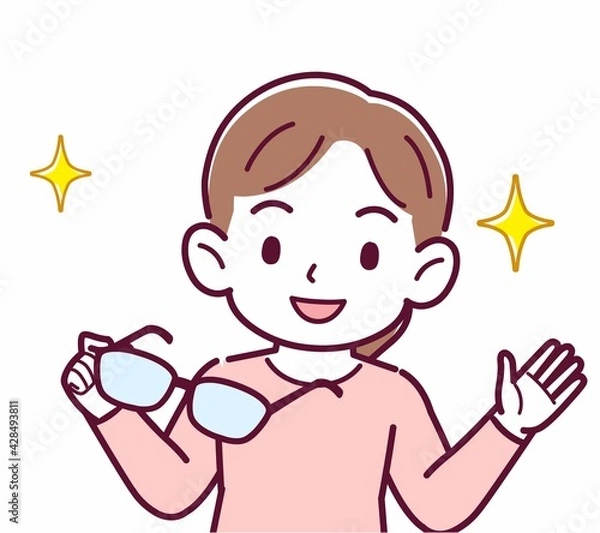 Fototapeta メガネを取った人