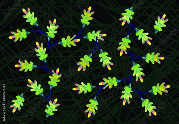 Obraz Indonesian batik motifs with very distinctive plant patterns